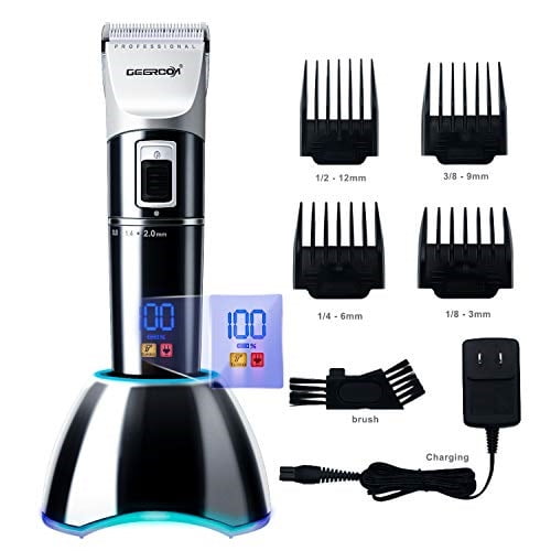 DEERCON Cordless Hair Clippers for Men Beard Trimmer Professional Barber Salon Hair Trimmer Grooming Cutting Kit Rechargeable with Charging Dock Guide